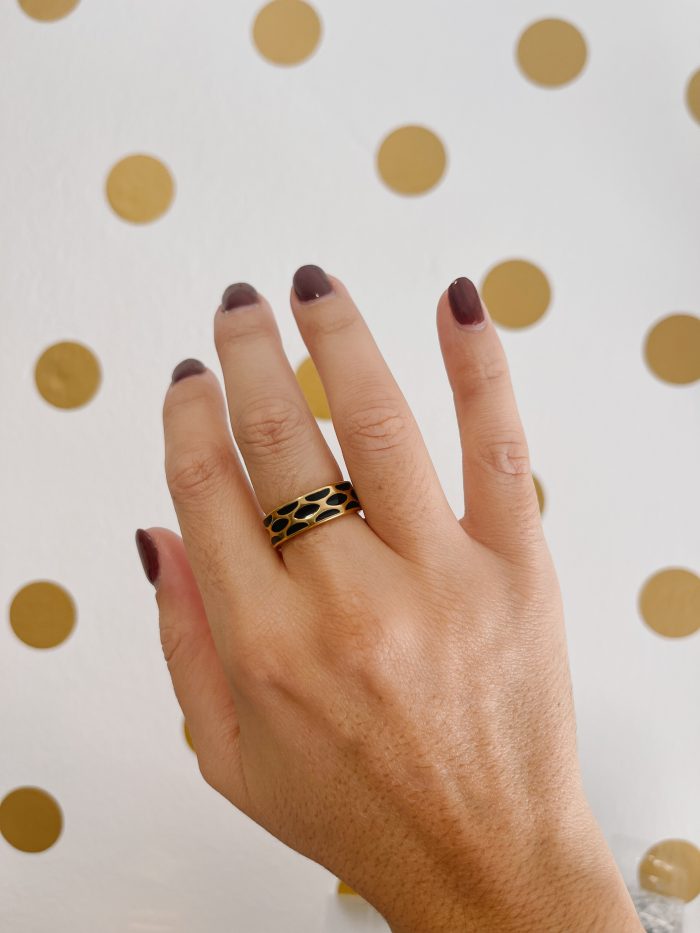 Anillo Manchas negras Dorado - Imagen 2