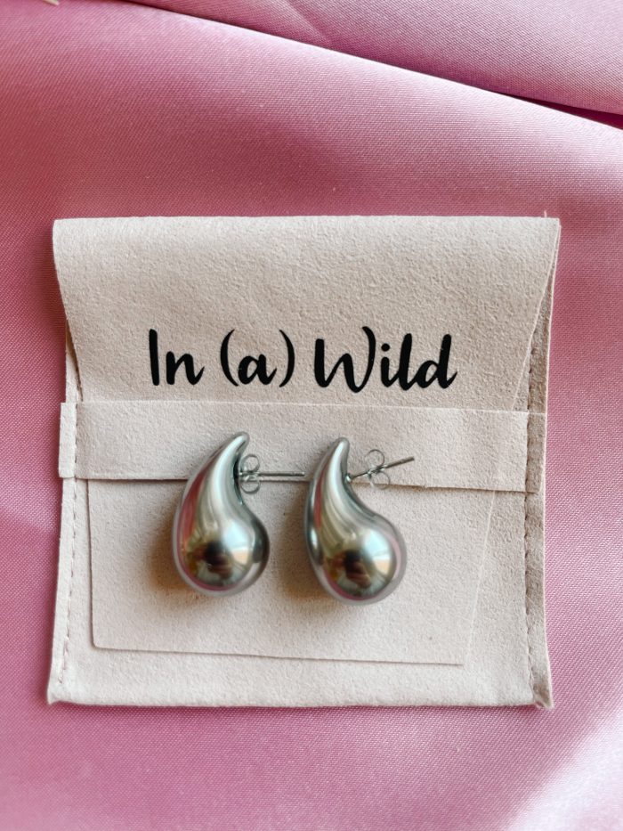 Pendientes Gota plateado