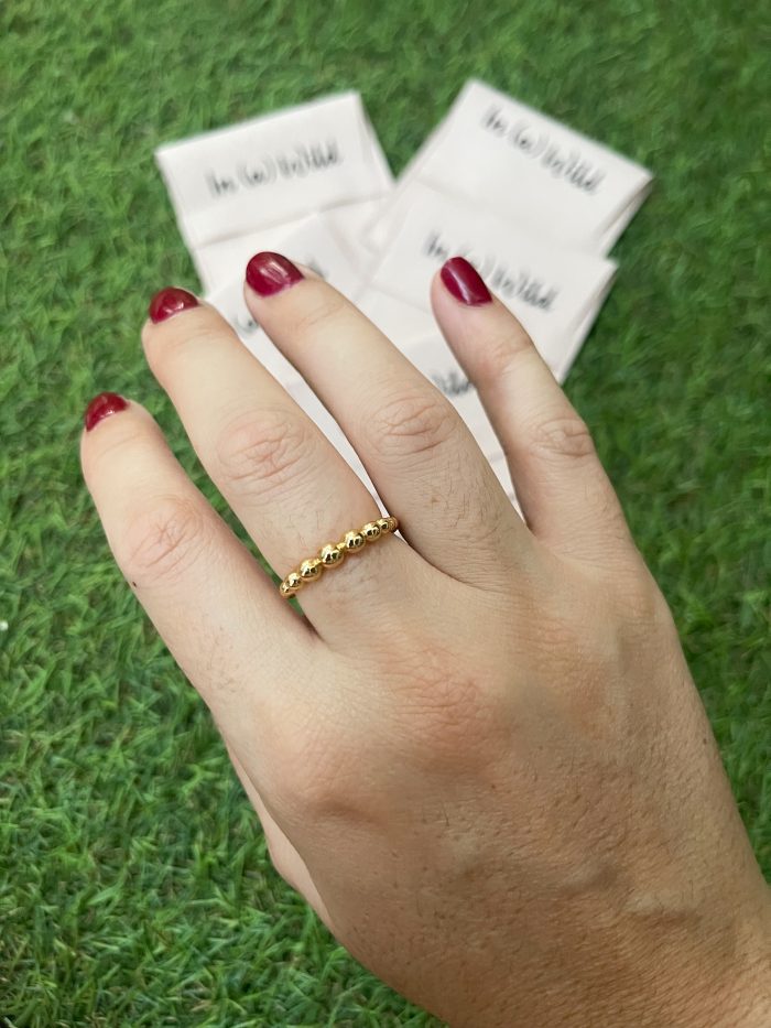Anillo Bolas Dorado