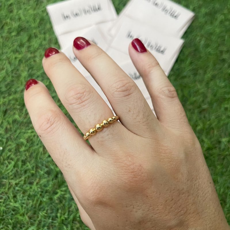 Anillo Bolas Dorado