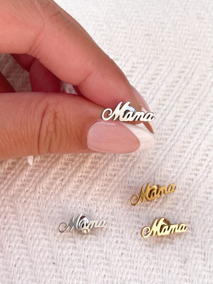 Pendientes MAMA plateados