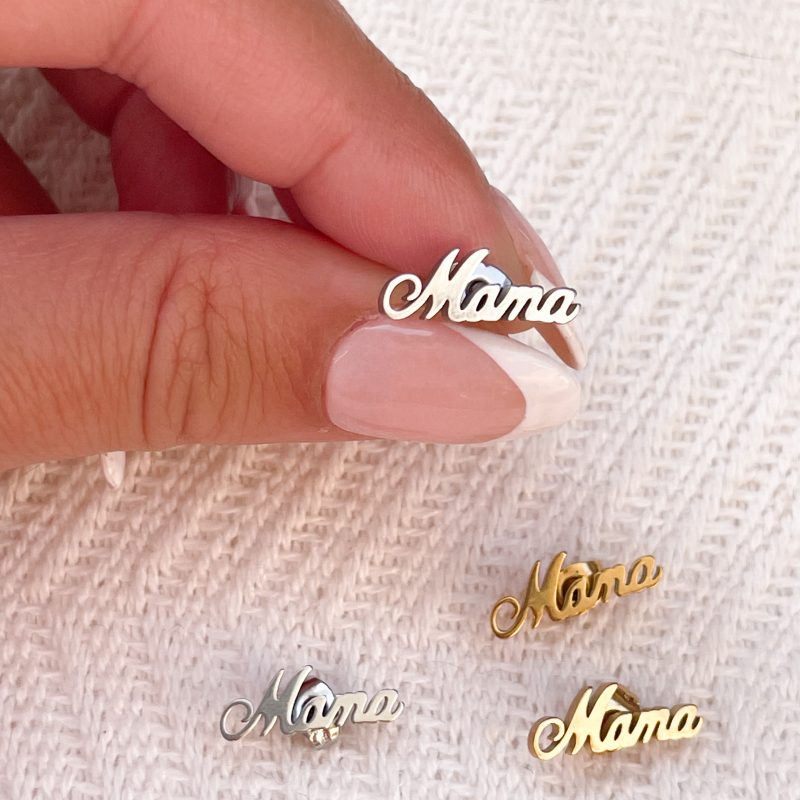 Pendientes MAMA plateados
